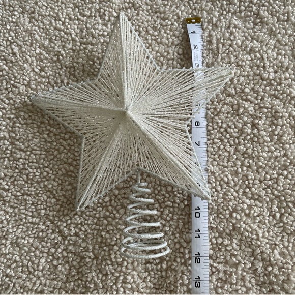 White glitter tree topper star - Picture 6 of 7